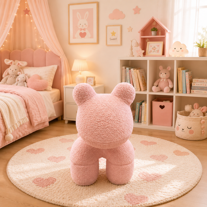 Lamb Stool Chair Pink V498-STOOLPINK