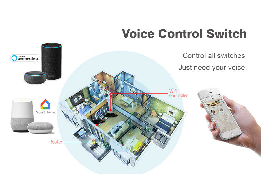 Smart WIFI Switch for Lights LED Touch Panel 1 Gang V498-WIFISWITCH-1