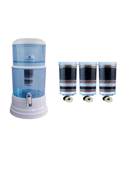 Aimex 20 Litre Water Purifier + 3 X 8 Stage Filter + Maifan Stones V502-A20LMNPWEB