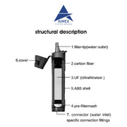Aimex Water Purification Straw Equipment For Outdoor Activity V502-AIMEXWATERL600