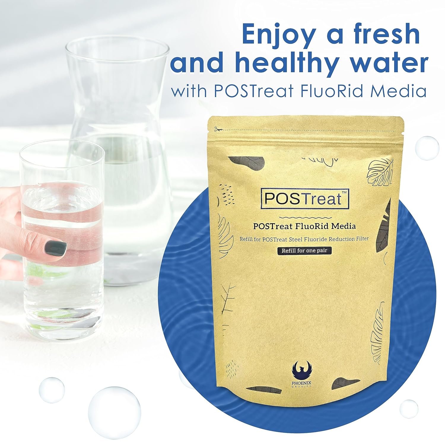 POSTreat FluoRid Media Refill -Fluoride Filter Media-Phoenix Gravity V502-PTSFRRL