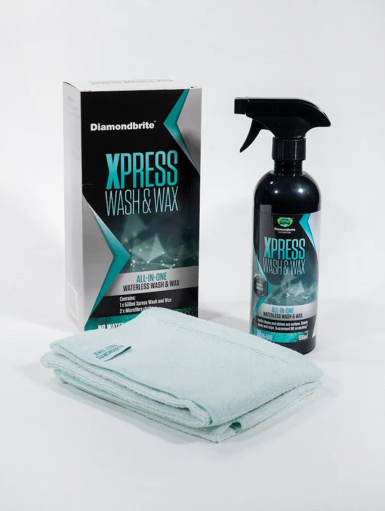 Xpress Water Less Wash & Wax Pack - 500ml + 2X Microfibre cloths - Made in UK V502-WWW1