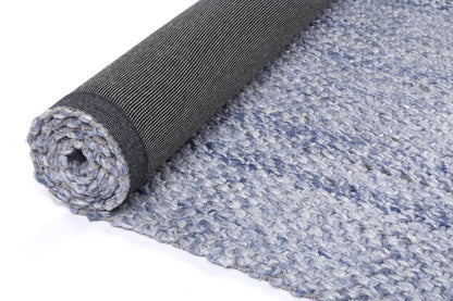 Harlow Chignon Blue Wool Blend Rug 160x230 V516-HARL160CHIGBLUE