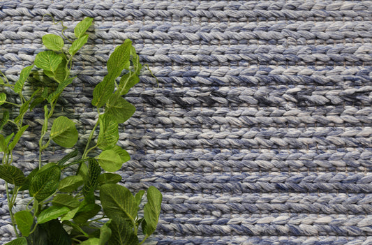 Harlow Cue Blue Wool Blend Rug 160x230 V516-HARL160CUEBLUE