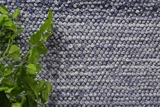 Harlow Loopy Blue Wool Blend Rug 160x230 V516-HARL160LOOPBLUE