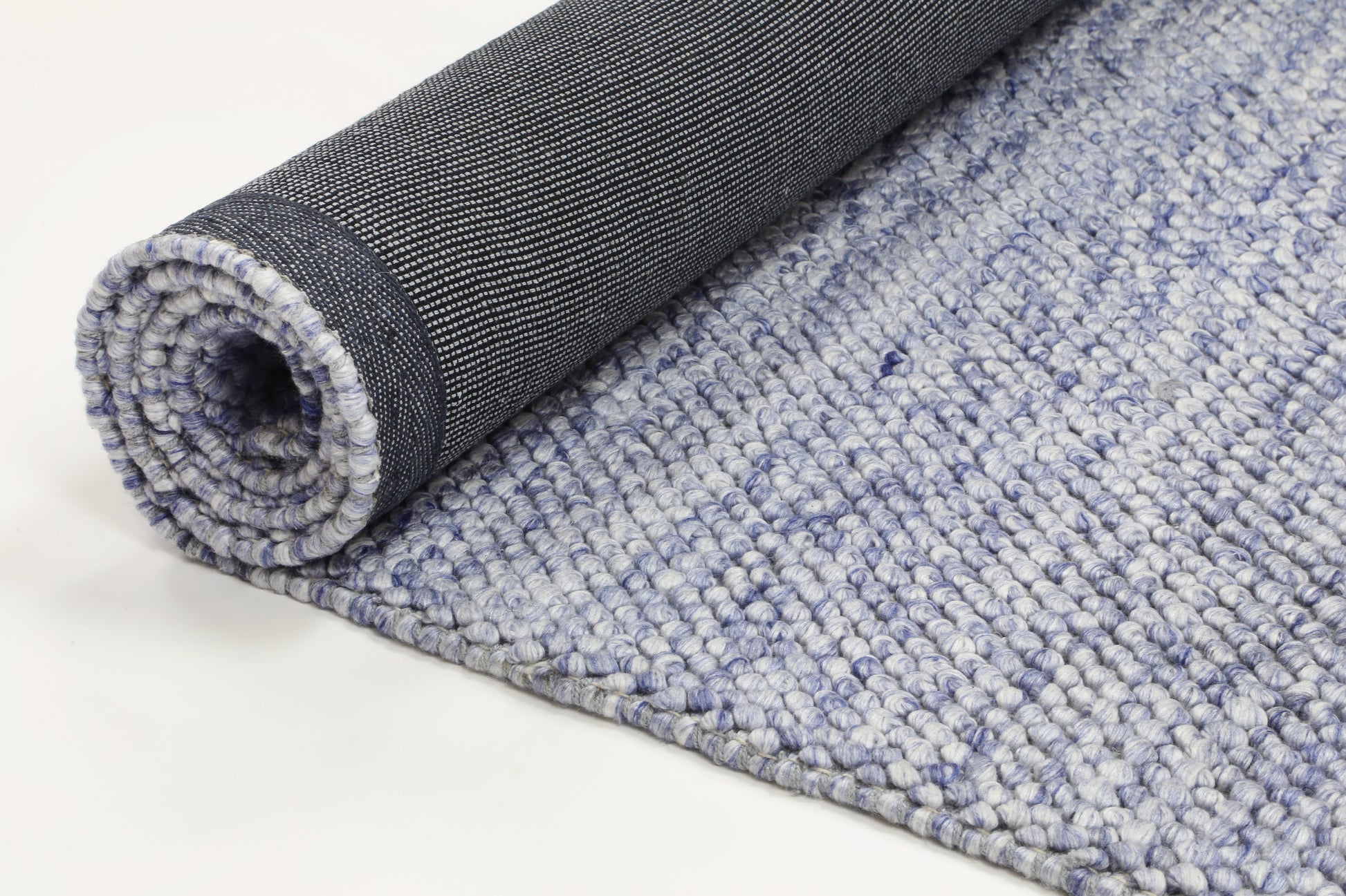 Harlow Loopy Blue Wool Blend Rug 160x230 V516-HARL160LOOPBLUE