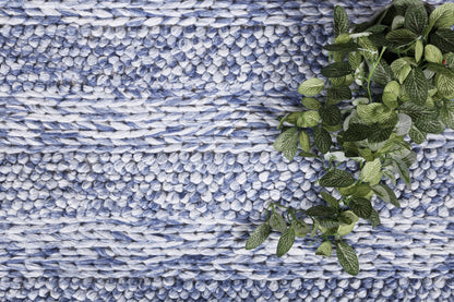 Harlow Ringlets Blue Wool Blend Rug 160x230 V516-HARL160RINGBLUE