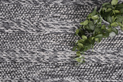 Harlow Ringlets Charcoal Wool Blend Rug 160x230 V516-HARL160RINGCHAR