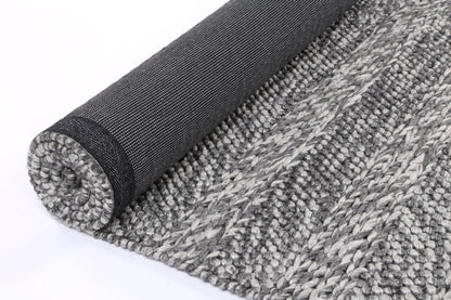 Harlow Ringlets Charcoal Wool Blend Rug 160x230 V516-HARL160RINGCHAR