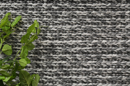 Harlow Cue Charcoal Wool Blend Rug 200x290 V516-HARL200CUECHAR
