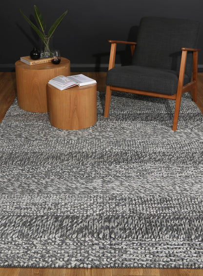 Harlow Grace Charcoal Wool Blend Rug 200x290 V516-HARL200GRACCHAR