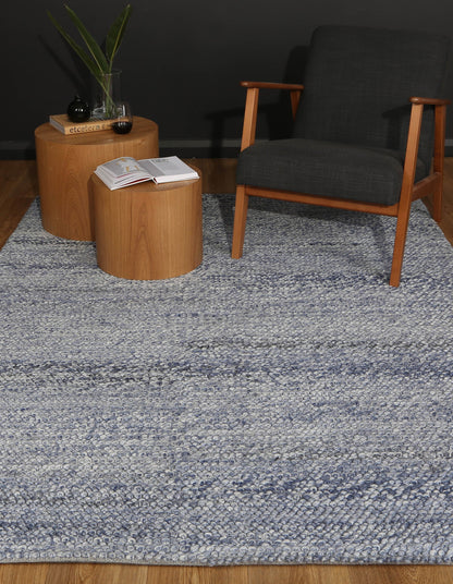 Harlow Loopy Blue Wool Blend Rug 240x330 V516-HARL240LOOPBLUE