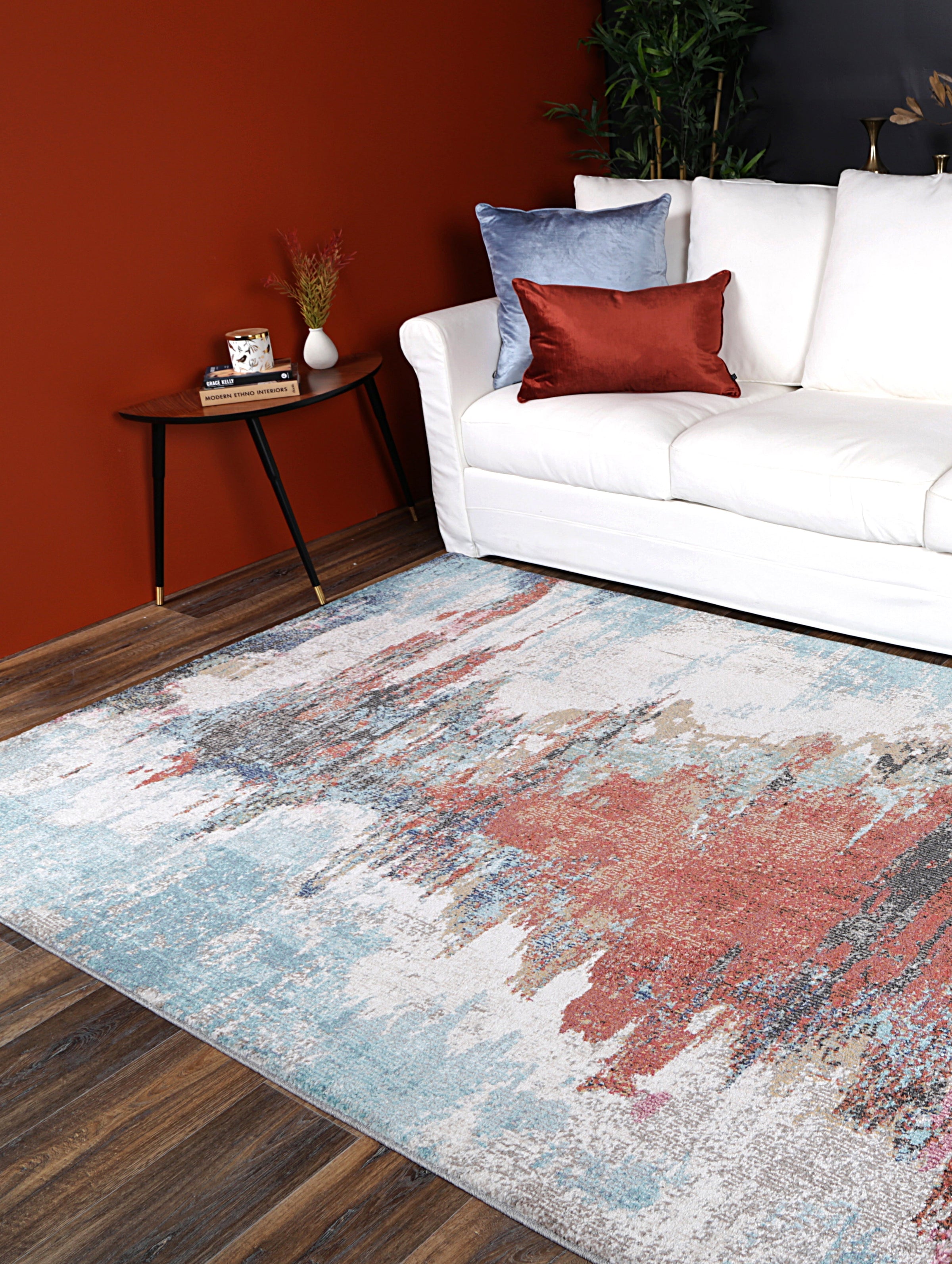 salsa-jorge-blue-terracotta-abstract-rug 160x230 V516-SALS16010