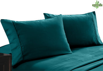 400 thread count bamboo cotton twin pack pillowcase teal V517-BCSPC-TE