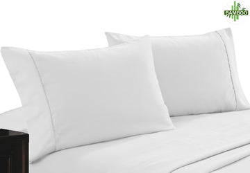 400 thread count bamboo cotton twin pack pillowcase white V517-BCSPC-W