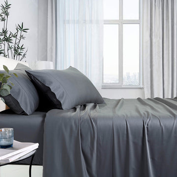 1000tc bamboo cotton sheet set mega queen charcoal V517-BCSS1000-MQCHA