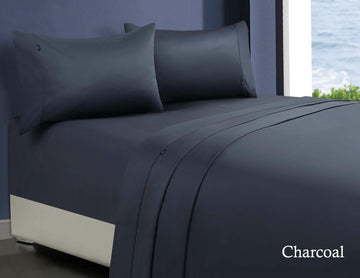 1000tc egyptian cotton sheet set 1 mega king charcoal V517-CSS1000-MK-CHA