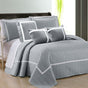 6 piece two tone embossed comforter set queen silver V517-ECS6-Q-SIL