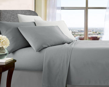 ultra soft microfibre sheet set double silver V517-MF1000-DSIL