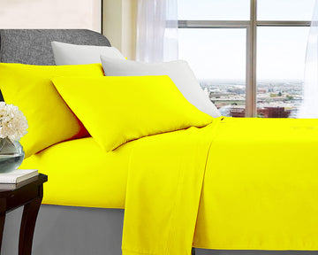 ultra soft microfibre sheet set double yellow V517-MF1000-DY