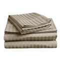 soft stripe microfibre sheet set queen taupe V517-MFSP-QTA