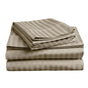 soft stripe microfibre sheet set queen taupe V517-MFSP-QTA