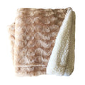 plush fleece sherpa backed reversible throw beige V517-PFST-BE