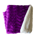 plush fleece sherpa backed reversible throw ultra violet V517-PFST-UV