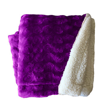 plush fleece sherpa backed reversible throw ultra violet V517-PFST-UV