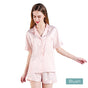 2pc satin short women pajamas set small blush V517-PJSHORT-S-BSH