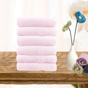 6 piece ultra light cotton face washers in baby pink V517-STFW6-BP