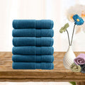 6 piece ultra light cotton face washers in teal V517-STFW6-TE
