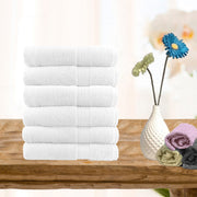 6 piece ultra light cotton face washers in white V517-STFW6-W
