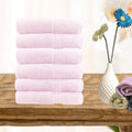 6 piece ultra light cotton hand towels in baby pink V517-STHT6-BP