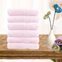 6 piece ultra light cotton hand towels in baby pink V517-STHT6-BP