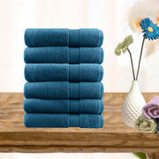 6 piece ultra light cotton hand towels in teal V517-STHT6-TE