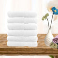 6 piece ultra light cotton hand towel set in white V517-STHT6-W