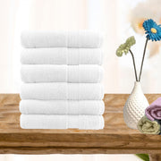 6 piece ultra light cotton hand towel set in white V517-STHT6-W
