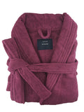 small medium egyptian cotton terry toweling bathrobe burgundy V517-TBR-BU