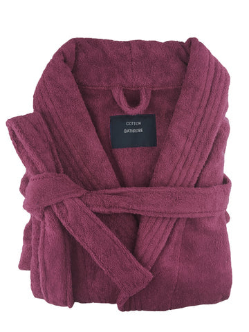 small medium egyptian cotton terry toweling bathrobe burgundy V517-TBR-BU