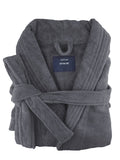 small medium egyptian cotton terry toweling bathrobe charcoal V517-TBR-CHA