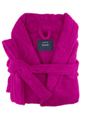 small medium egyptian cotton terry toweling bathrobe fuchsia V517-TBR-FU
