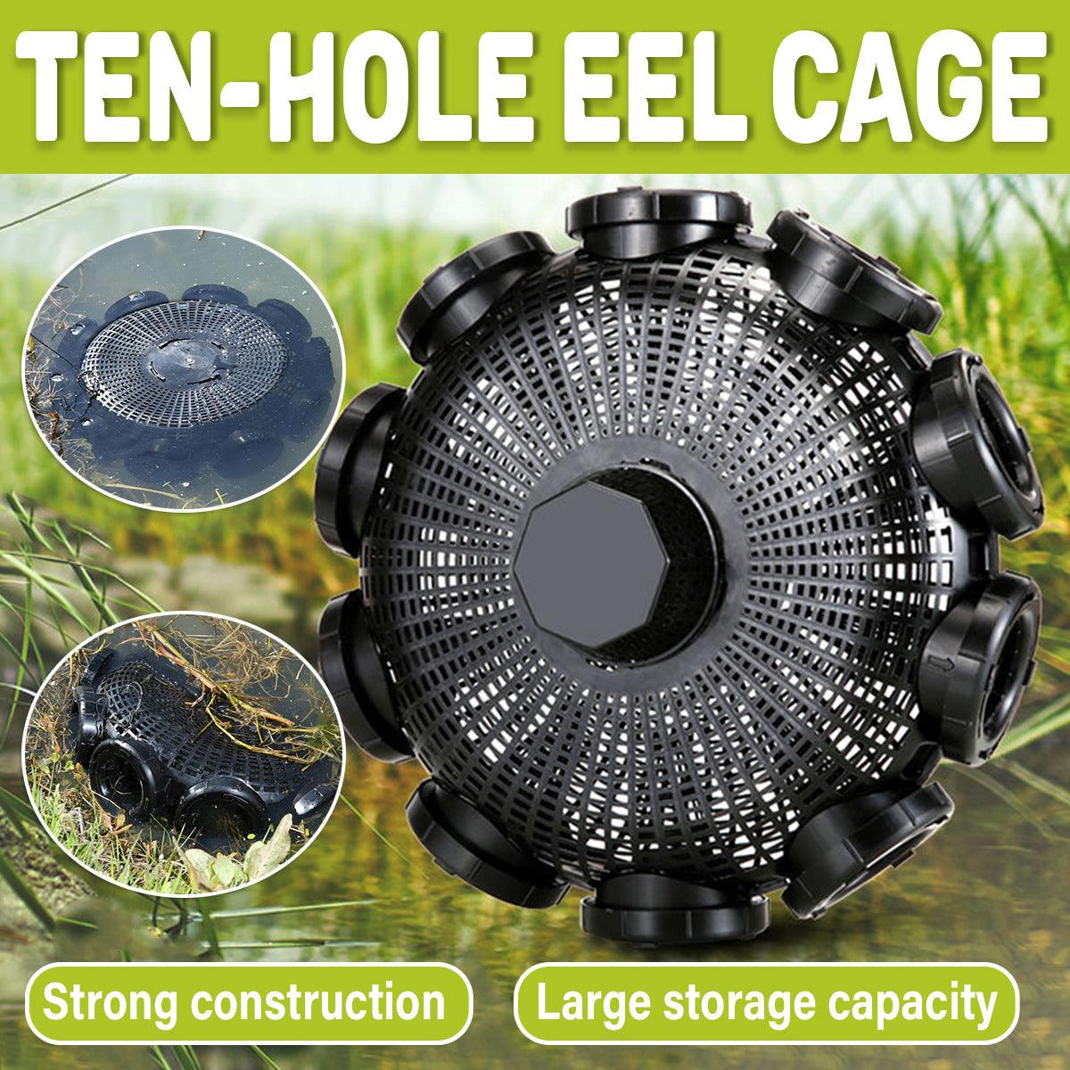 10Hole Eel Fishing Trap Cage Loach Fish Shrimp Net Folding Portable Catch Basket V528-10-HOLE-FISHING-CAGE-197725