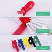 100PCS Reusable Cable Tie Nylon Hook Loop Strap Cord Ties PC TV Organiser - Colourful-100PCS V528-100PCS-COLOURFUL-898413