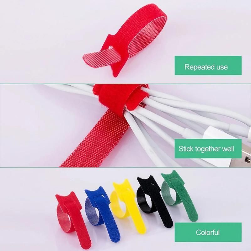 100PCS Reusable Cable Tie Nylon Hook Loop Strap Cord Ties PC TV Organiser - Colourful-100PCS V528-100PCS-COLOURFUL-898413