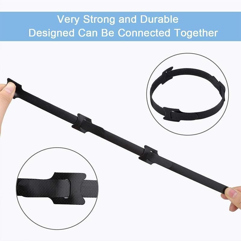 100PCS Reusable Cable Tie Nylon Hook Loop Strap Cord Ties PC TV Organiser - Colourful-100PCS V528-100PCS-COLOURFUL-898413