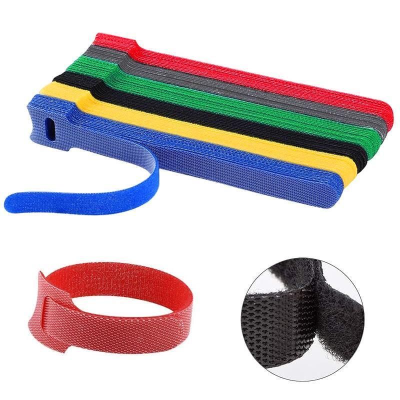 100PCS Reusable Cable Tie Nylon Hook Loop Strap Cord Ties PC TV Organiser - Colourful-100PCS V528-100PCS-COLOURFUL-898413