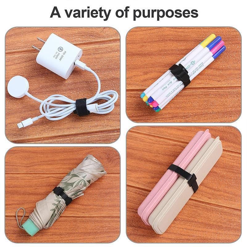 100PCS Reusable Cable Tie Nylon Hook Loop Strap Cord Ties PC TV Organiser - Colourful-100PCS V528-100PCS-COLOURFUL-898413