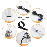 100PCS Reusable Cable Tie Nylon Hook Loop Strap Cord Ties PC TV Organiser - Colourful-100PCS V528-100PCS-COLOURFUL-898413