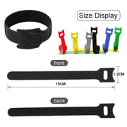100PCS Reusable Cable Tie Nylon Hook Loop Strap Cord Ties PC TV Organiser - Colourful-100PCS V528-100PCS-COLOURFUL-898413